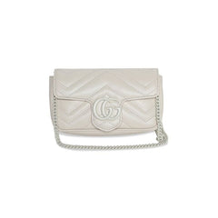 Gucci GG Marmont Matelasse Super Mini Bag White