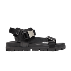 Prada Sporty Leather and Nylon Tape Sandal Black