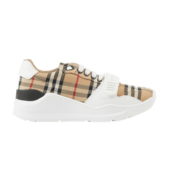 Burberry Wmns Check and Leather Sneakers 'Archive Beige'