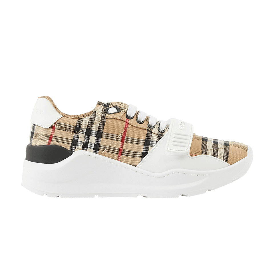 Burberry Wmns Check and Leather Sneakers 'Archive Beige'