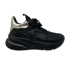Alexander Mcqueen Oversized Runner Black Silver