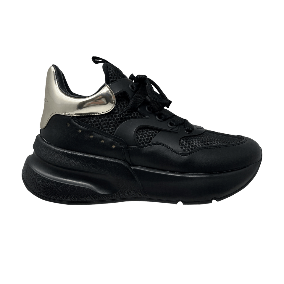 Alexander Mcqueen Oversized Runner Black Silver