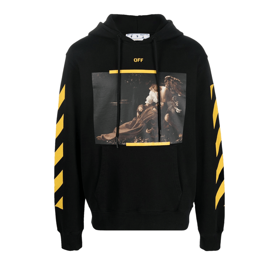 Off-White Diagonal Arrow Caravaggio St Fran Slim Hoodie Black/White