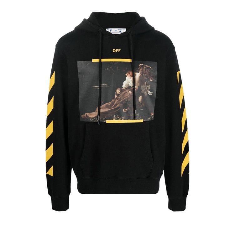 Off-White Diagonal Arrow Caravaggio St Fran Slim Hoodie Black/White