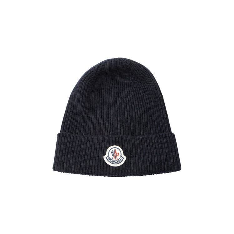 Moncler Logo Beanie Blue