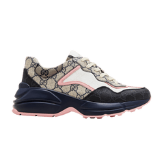 Gucci Rhyton Sneaker Beige Blue Monogram Womens