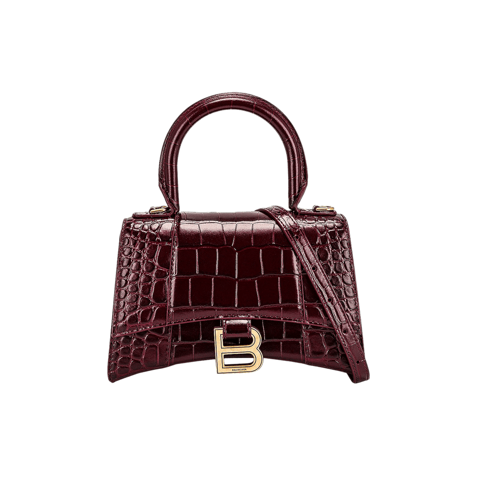 Balenciaga Hourglass XS Handbag Dark Red