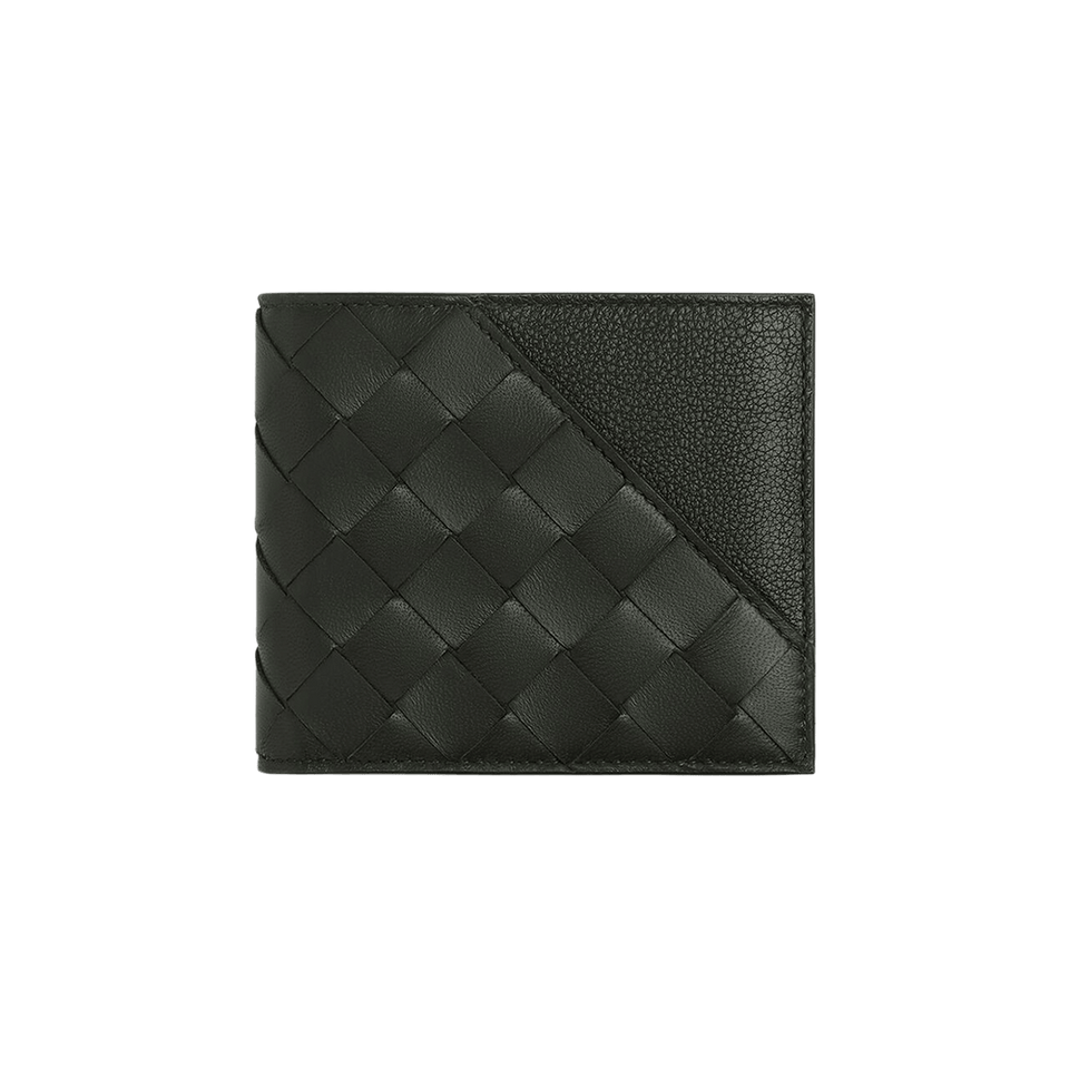 Bottega Veneta Leather Wallet Dark Green/Silver