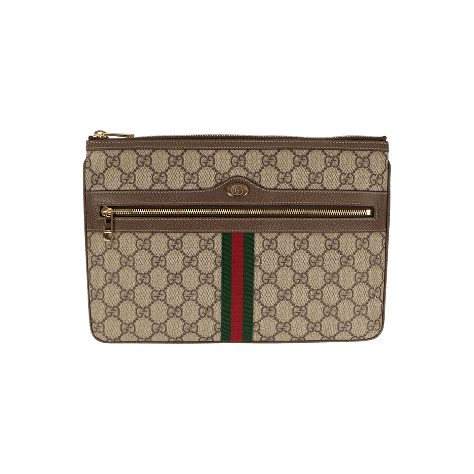 Gucci Ophidia GG Supreme Pouch Bag Beige