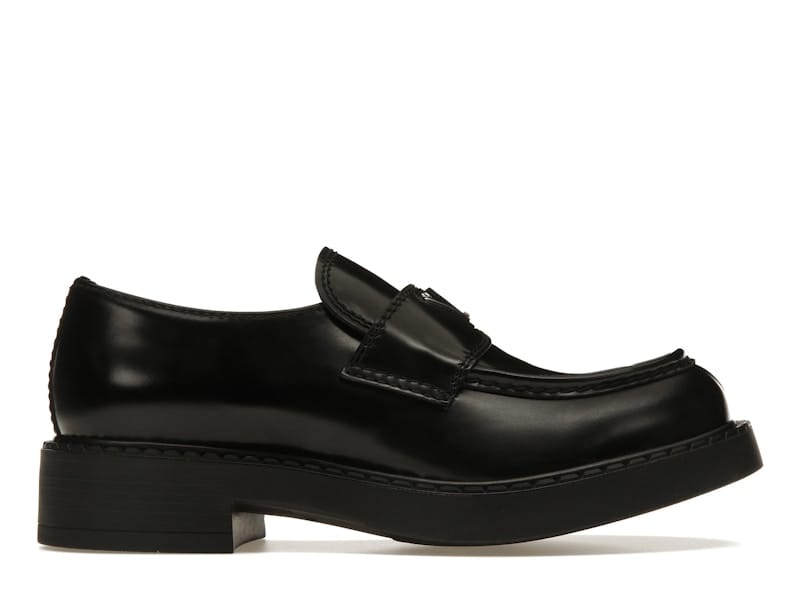 Prada 35mm Loafer Black Brushed Leather