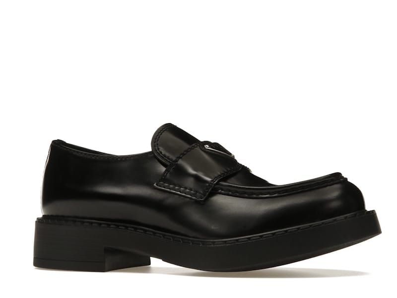 Prada 35mm Loafer Black Brushed Leather