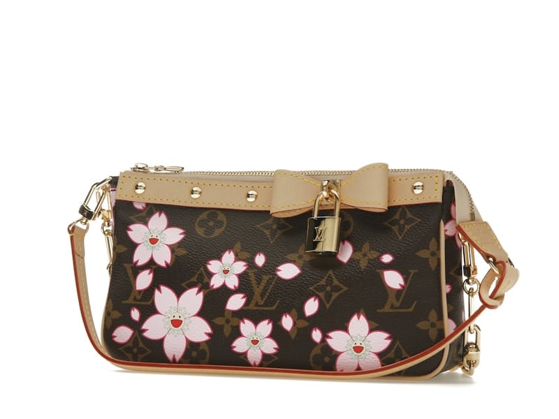 Louis Vuitton x Takashi Murakami Cherry Blossom Pochette Accessoires Sakura Brown