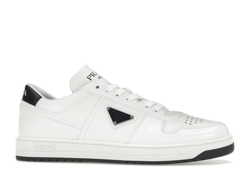 Prada Downtown Low Top Sneakers Leather White White Black