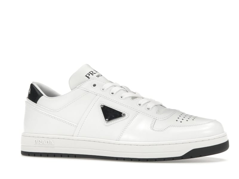 Prada Downtown Low Top Sneakers Leather White White Black
