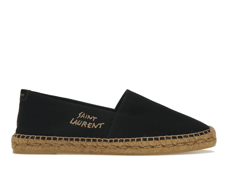 Saint Laurent Embroidered Espadrilles Black