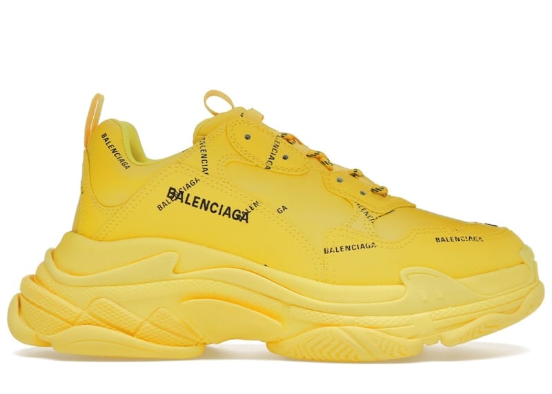 Balenciaga Triple S Allover Logo Yellow