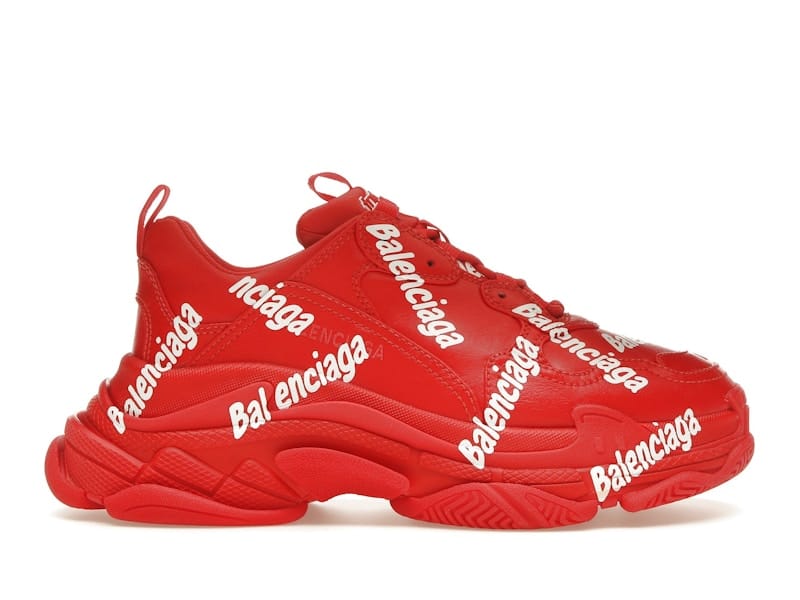 Balenciaga Triple S All Over Tomato Red White