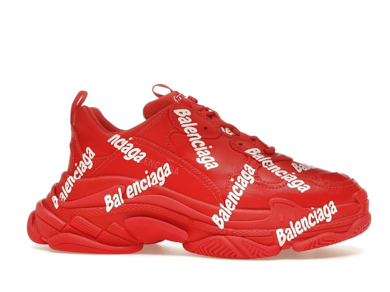 Balenciaga Triple S All Over Tomato Red White