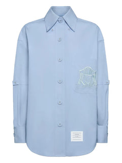 point-collar long-sleeve shirt