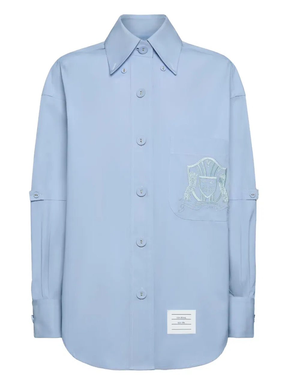 point-collar long-sleeve shirt