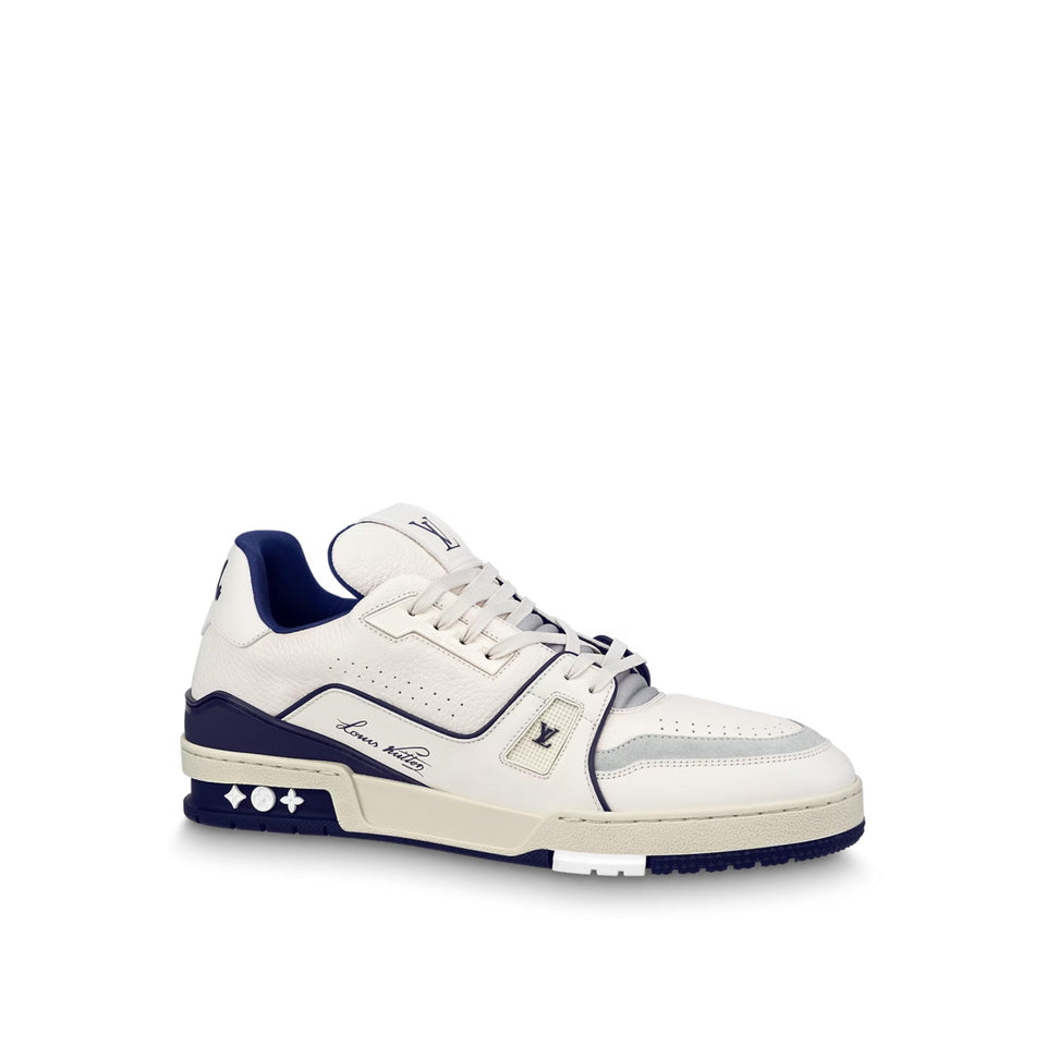 Louis Vuitton Trainer Low #54 Signature - White Marine
