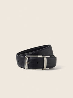 Zegna Black Reversible Leather Belt