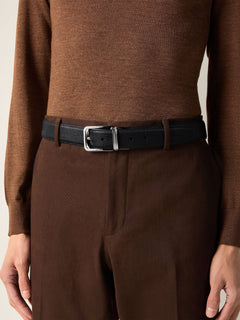 Zegna Black Reversible Leather Belt