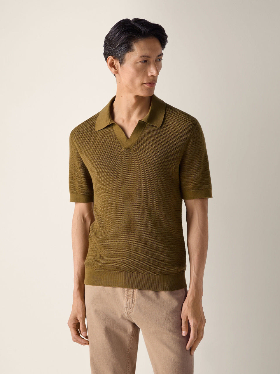 Zegna Olive Green Premium Cotton Polo Shirt
