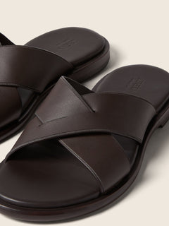 Zegna Dark Brown Leather Sandal