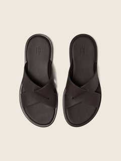Zegna Dark Brown Leather Sandal