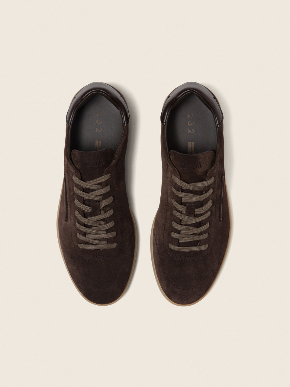 Zegna Dark Brown 232 Suede Sneakers