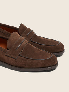 Zegna Dark Brown Suede Mocassin Corso Loafers