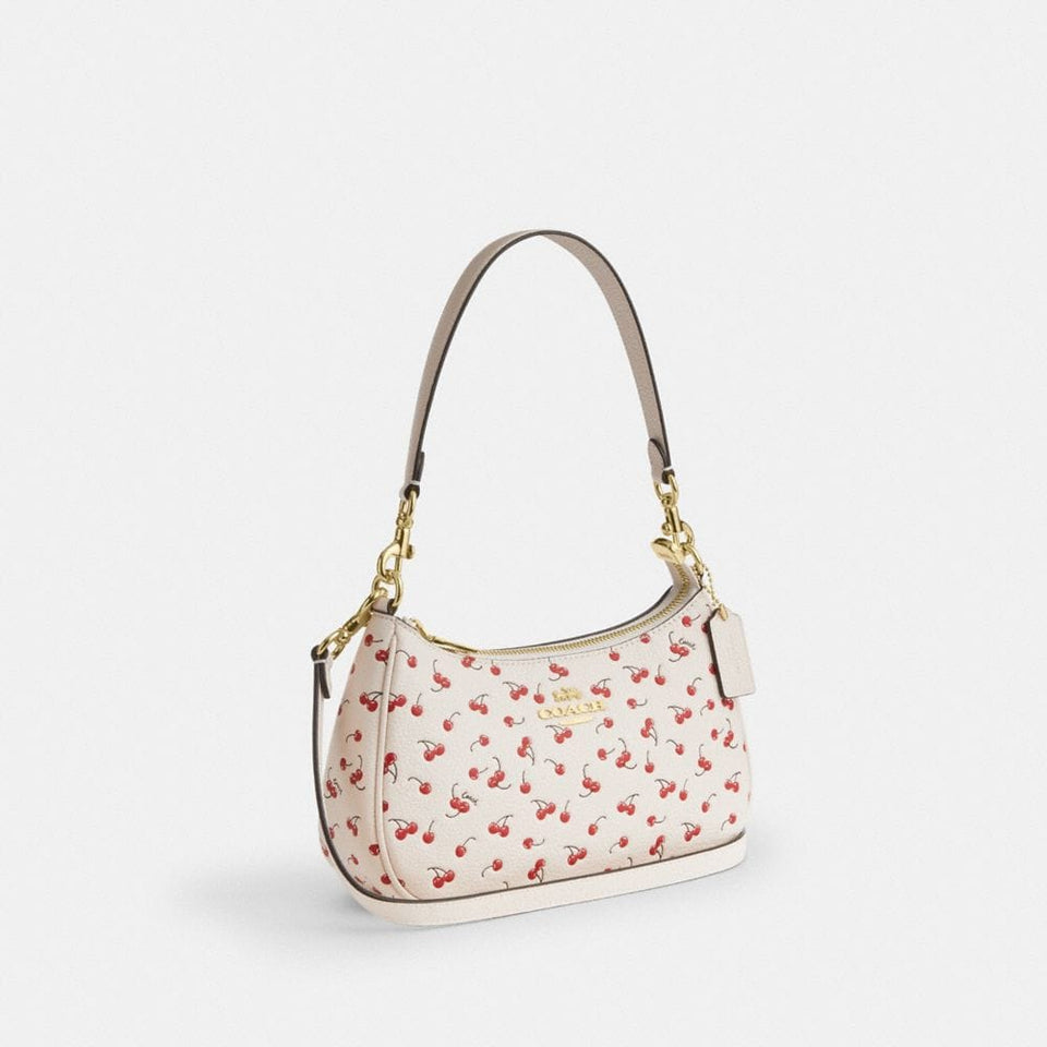 Coach Teri Shoulder Bag With Cherry Print Gold Chalk Multi