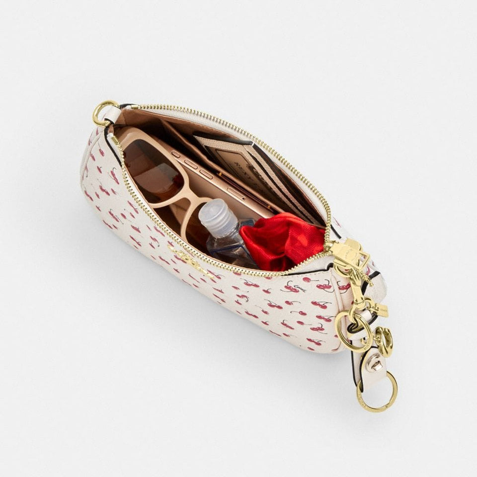 Coach Teri Shoulder Bag With Cherry Print Gold Chalk Multi