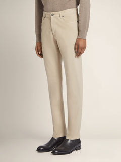 Zegna Beige Stretch Cotton Roccia Jeans