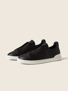 Zegna Black Triple Stitch Secondskin Sneakers