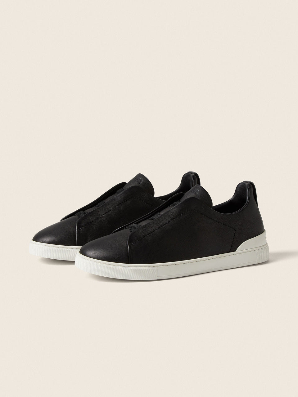 Zegna Black Triple Stitch Secondskin Sneakers