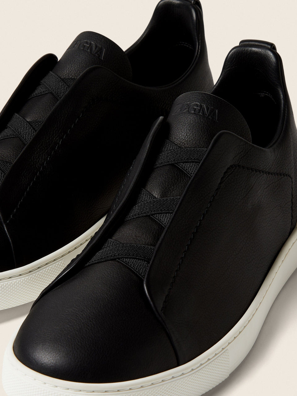 Zegna Black Triple Stitch Secondskin Sneakers