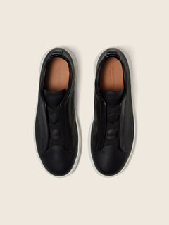 Zegna Black Triple Stitch Secondskin Sneakers