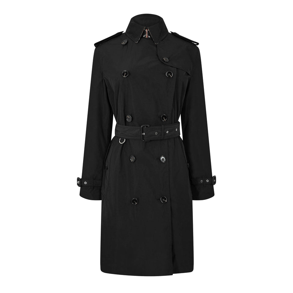 Kensington Check Mid-Length Hooded Long Sleeve Trench Coat