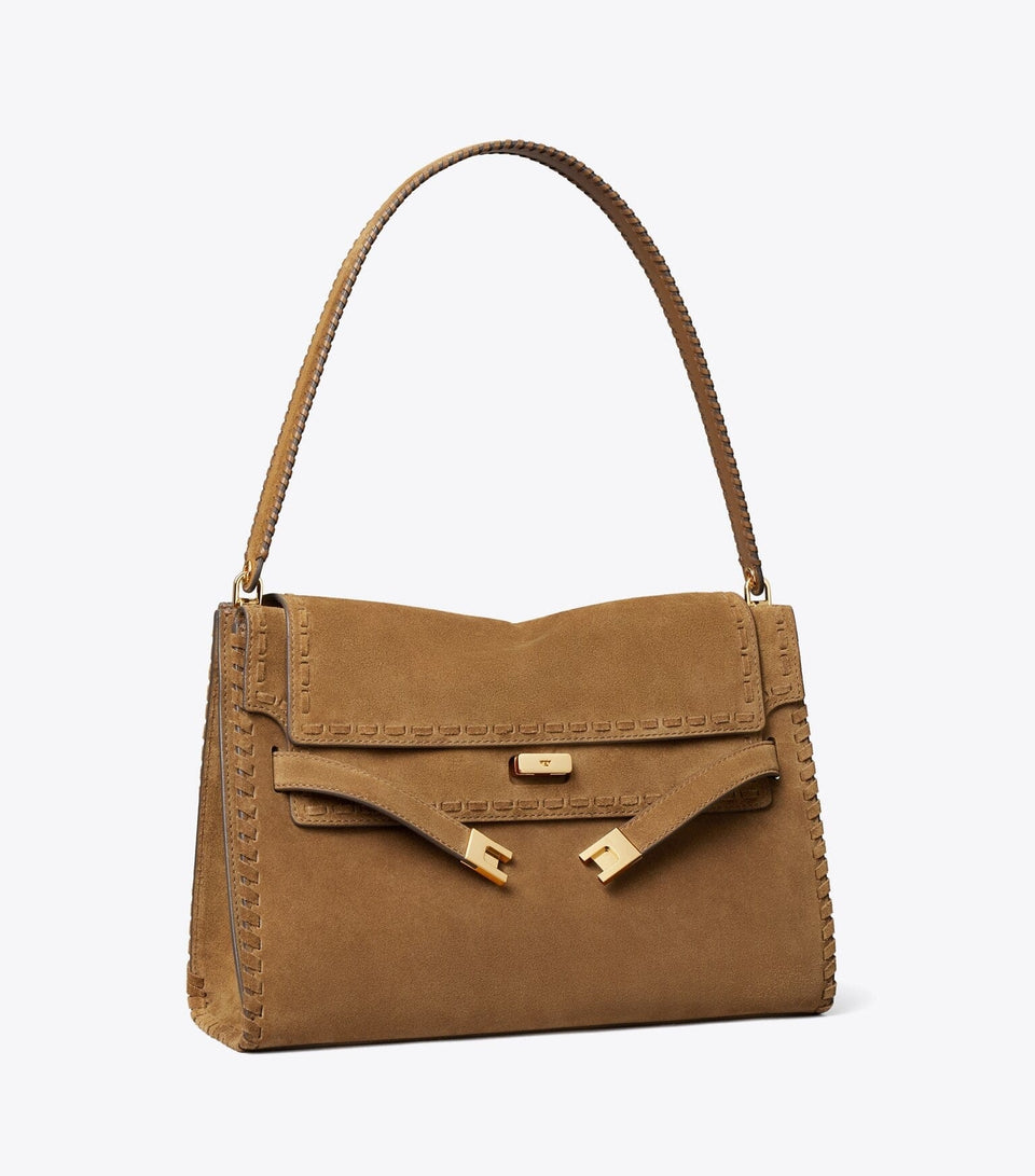 Large Lee Radziwill Suede Shoulder Bag