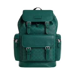 Coach Sprint Backpack In Colorblock Signature Canvas Silver Sea Green