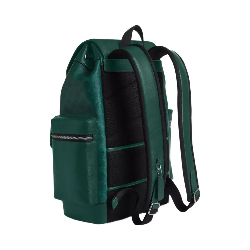 Coach Sprint Backpack In Colorblock Signature Canvas Silver Sea Green
