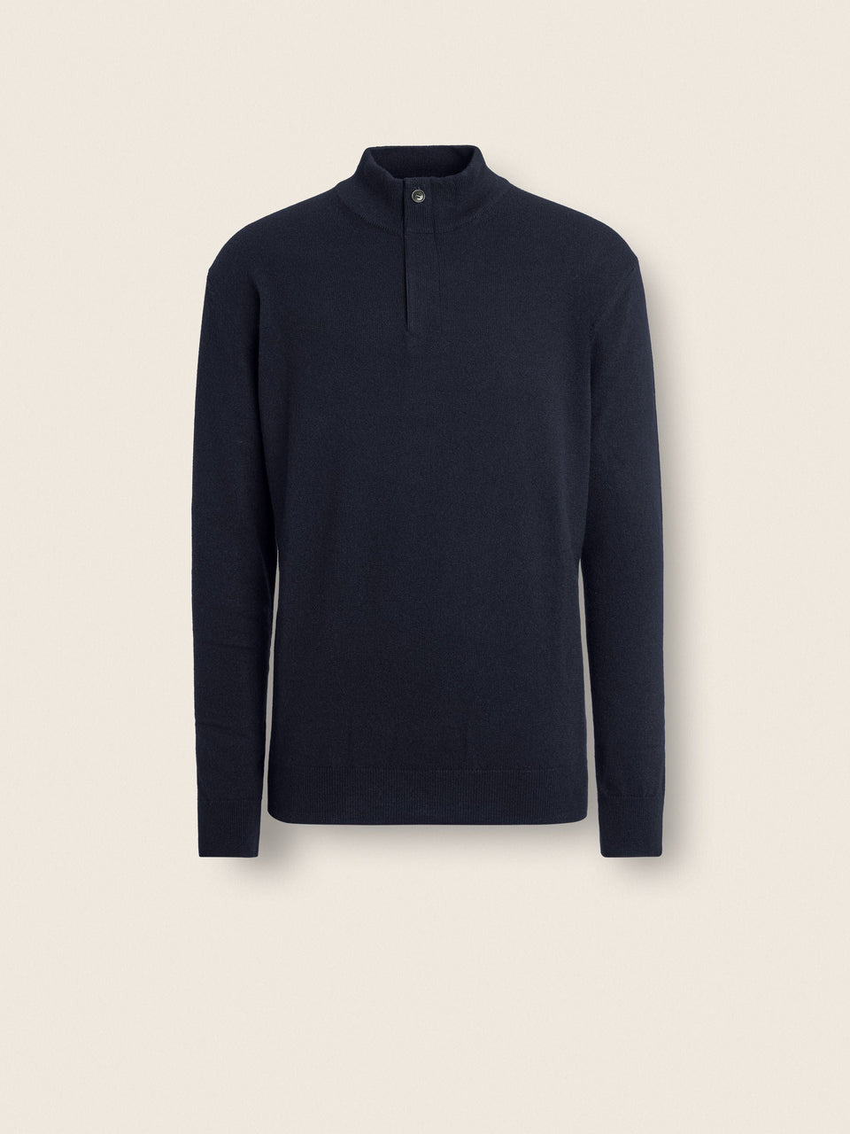Zegna Navy Blue Mlange Oasi Cashmere Zip Mock Neck Sweater