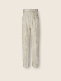 Zegna White And Light Grey Silk Pants