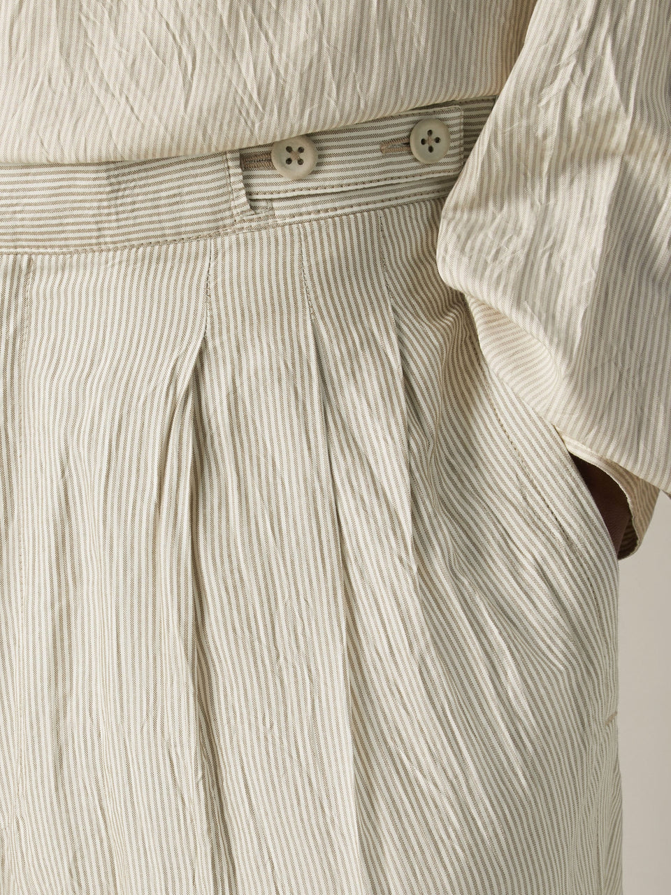 Zegna White And Light Grey Silk Pants