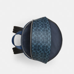 Coach Taylor Backpack In Signature Canvas Silver Ink Blue
