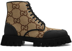 Gucci Lace Up Boot Maxi GG - Camel