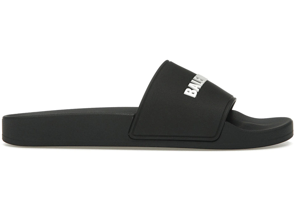 Balenciaga Pool Slide Black White Womens