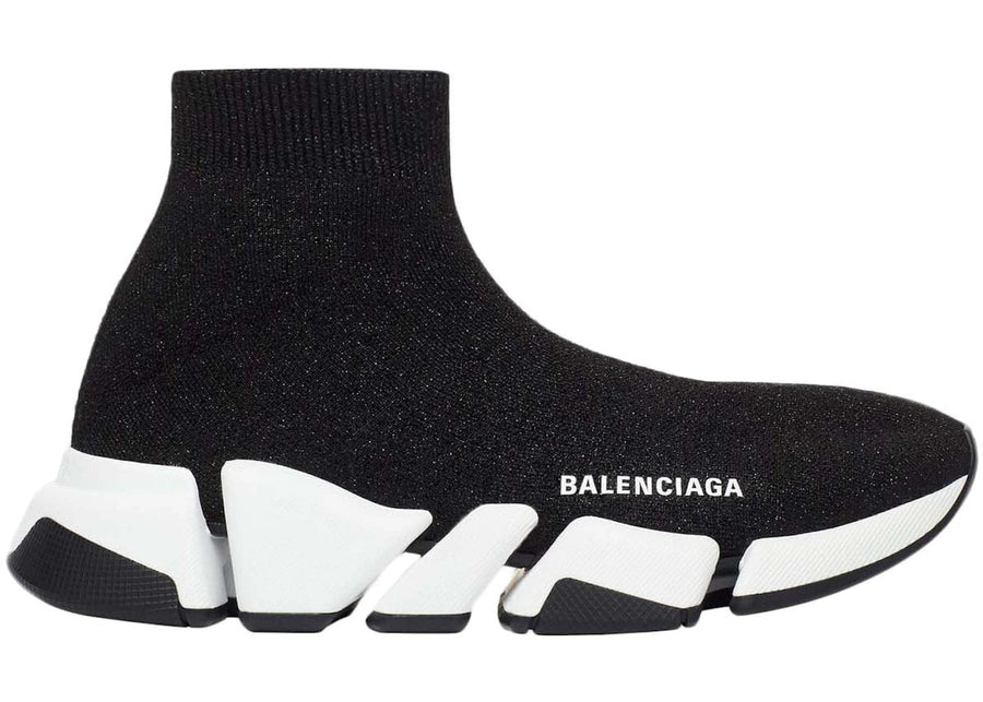 Balenciaga Speed 2.0 Black White Shiny Womens